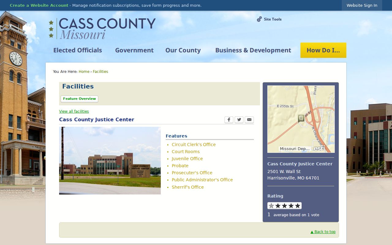 Cass County court docket access at the Cass County Justice Center